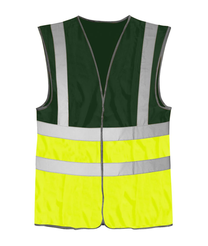 Brig Hi-vis Two Tone Waistcoat | Green / Yellow - Eg Clothing UK