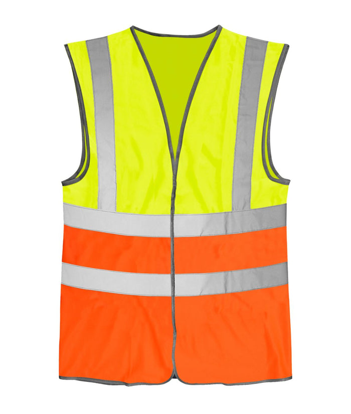 Brig Hi-vis Two Tone Waistcoat | Yellow / Orange - Eg Clothing UK