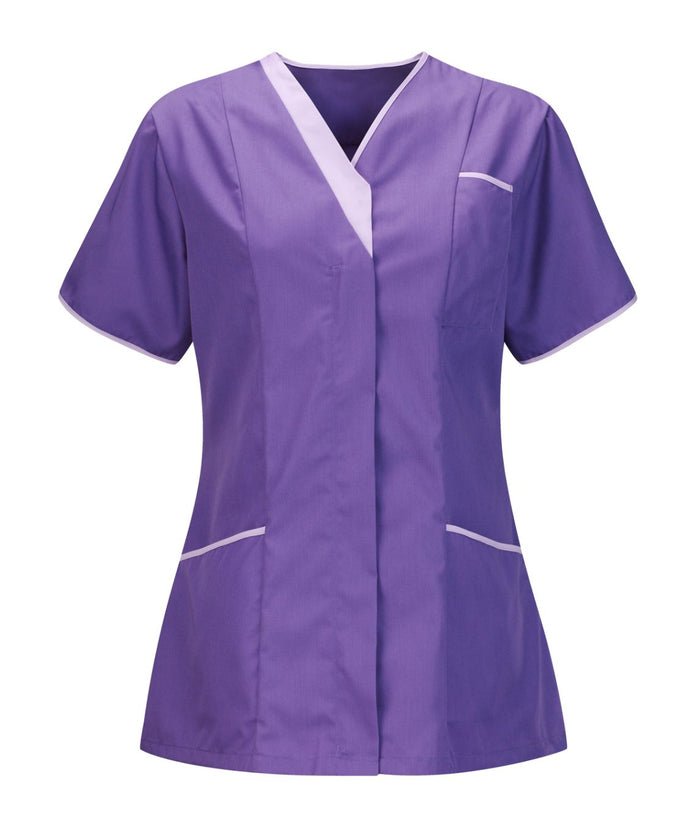 Ladies V-neck Tunic | Purple-Lilac - Eg Clothing UK