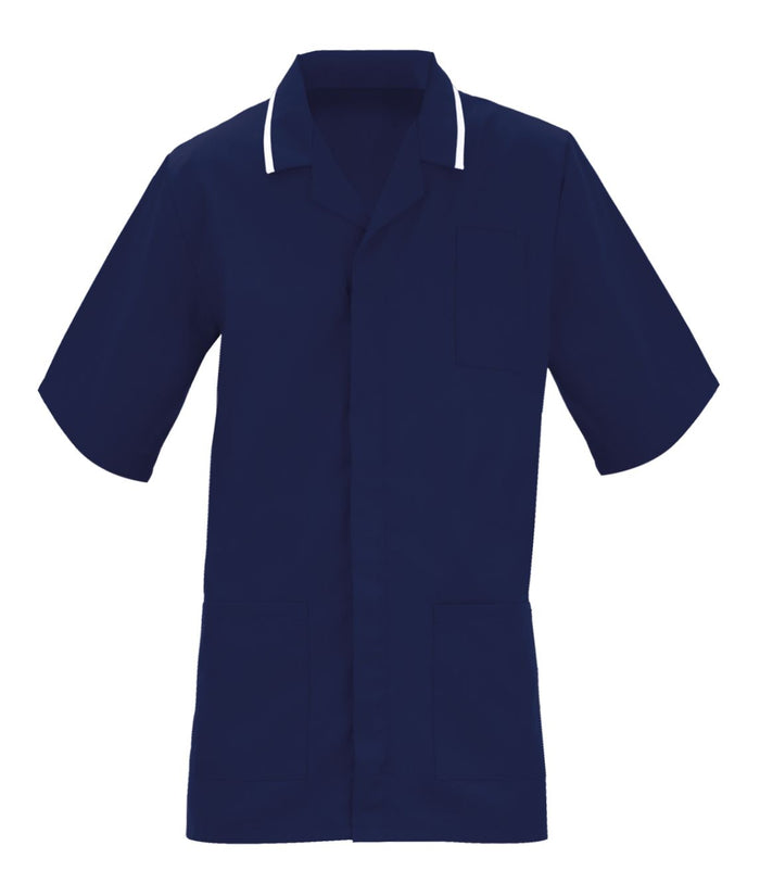 Men's Healthcare Tunic|Multi Color | White/Navy - Eg Clothing UK