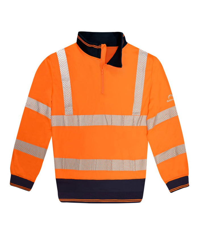 Schooner Hi-vis Two-tone 1/4 Zip Sweatshirt | Orange / Navy - Eg Clothing UK