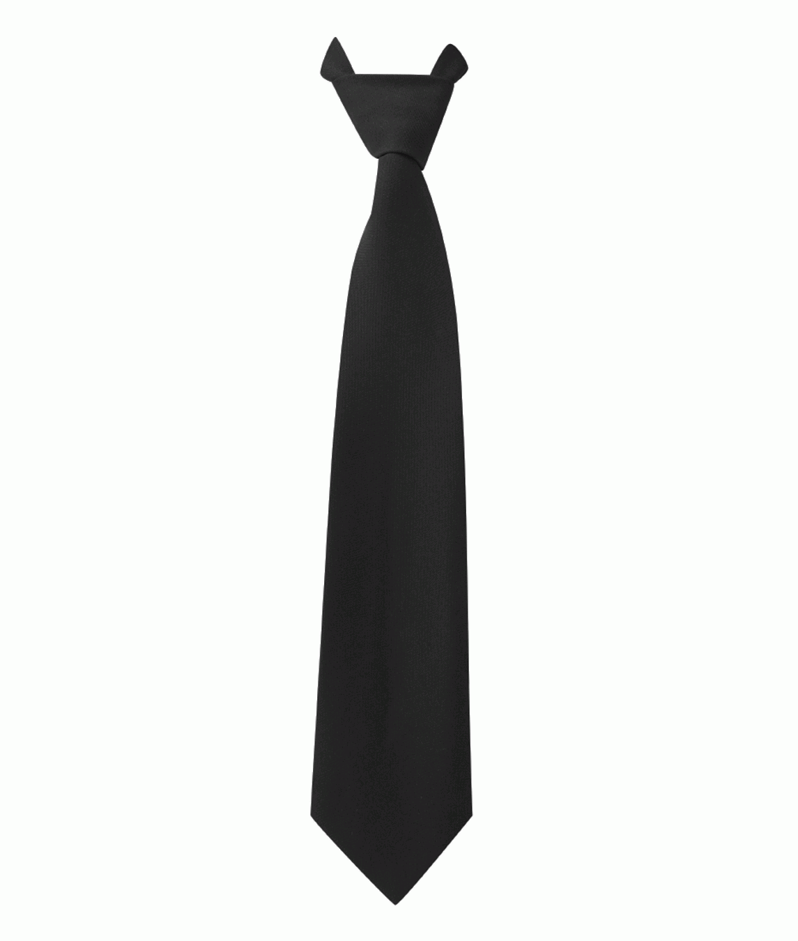 Plain Black Tie Standard 100% polyester smooth finish one size fits most formal collars