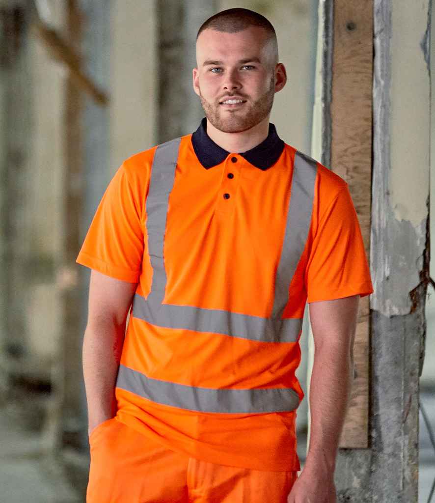 Pro RTX High Visibility Polo Shirt | Orange/Navy - Eg Clothing UK