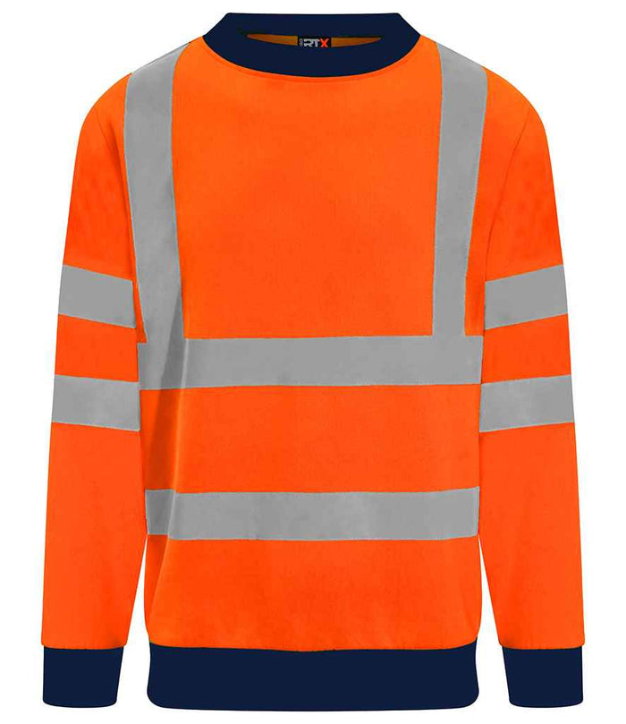 Pro RTX High Visibility Two Tone Sweatshirt | Orange/Navy - Eg Clothing UK