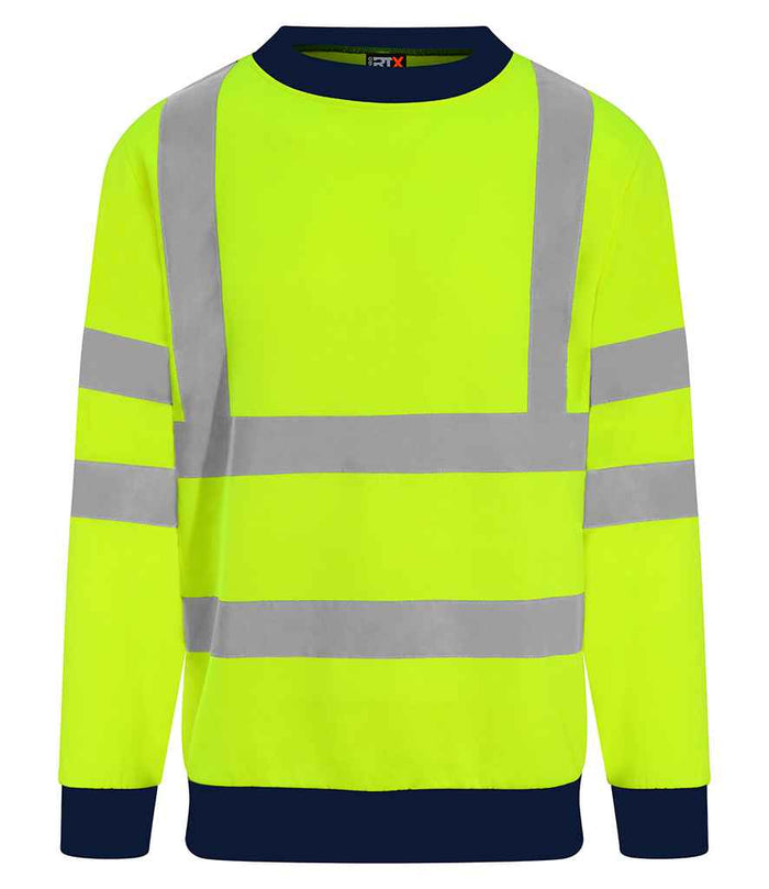Pro RTX High Visibility Two Tone Sweatshirt | Yellow/Navy - Eg Clothing UK
