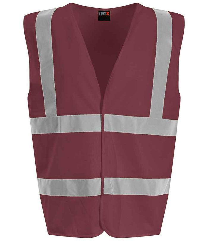 Pro RTX High Visibility Waistcoat | Maroon - Eg Clothing UK