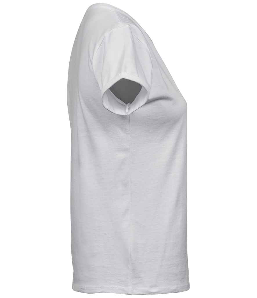 Tee Jays Ladies Roll - Up T - Shirt | White - Eg Clothing UK
