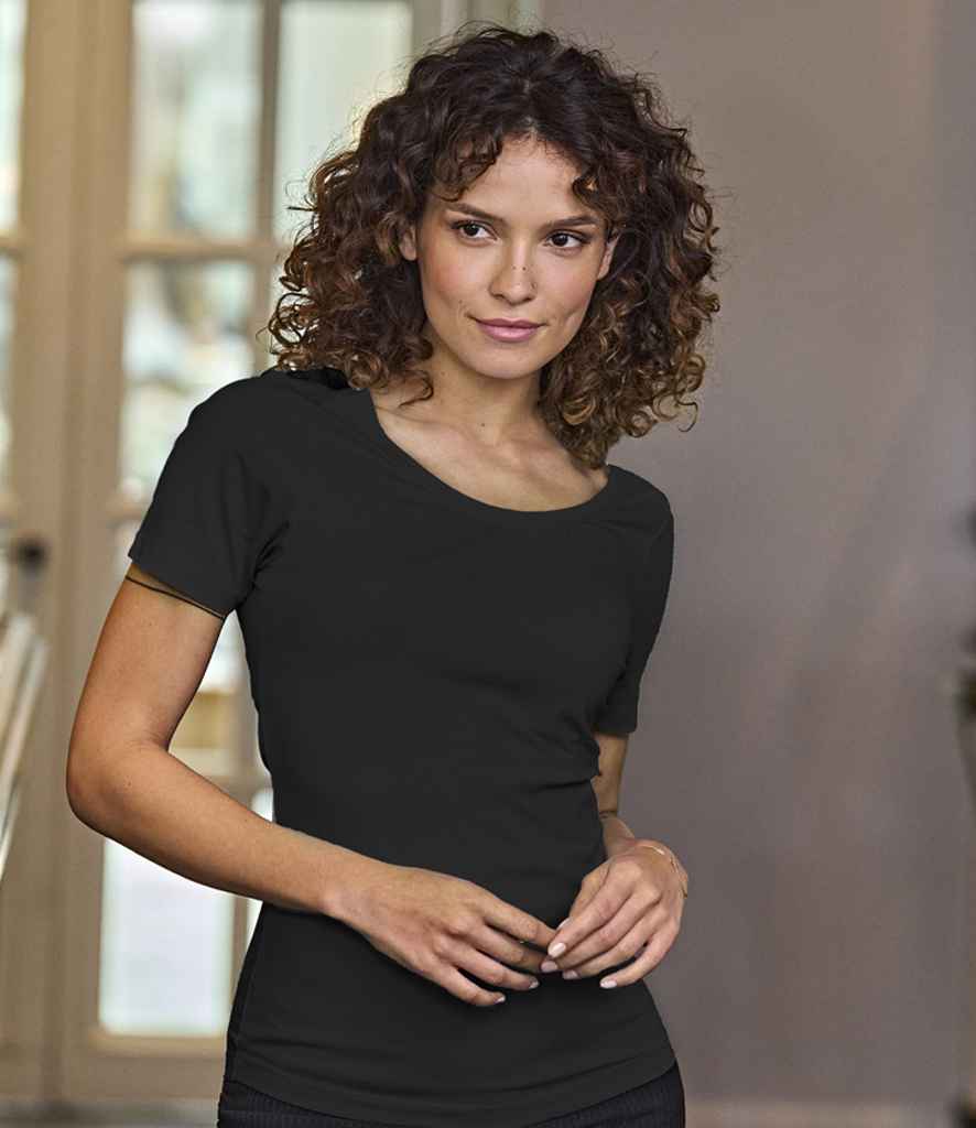 Tee Jays Ladies Stretch T - Shirt | Black - Eg Clothing UK