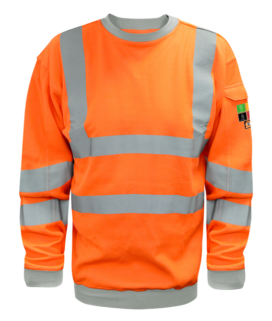 Theorem : Hi Vis Flame Retardant ARC Long Sleeve Sweat Shirt Orange