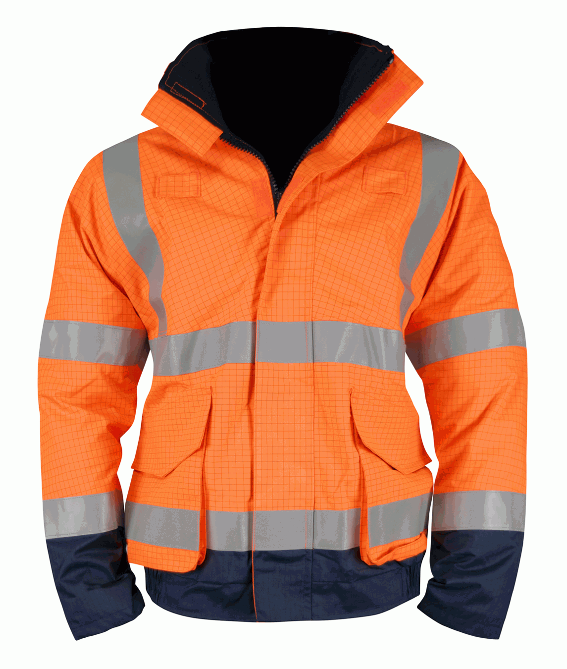 Tremor Two-Tone Bomber Jacket with Hi Vis bands detachable hood storm flap zip and handwarmer pockets