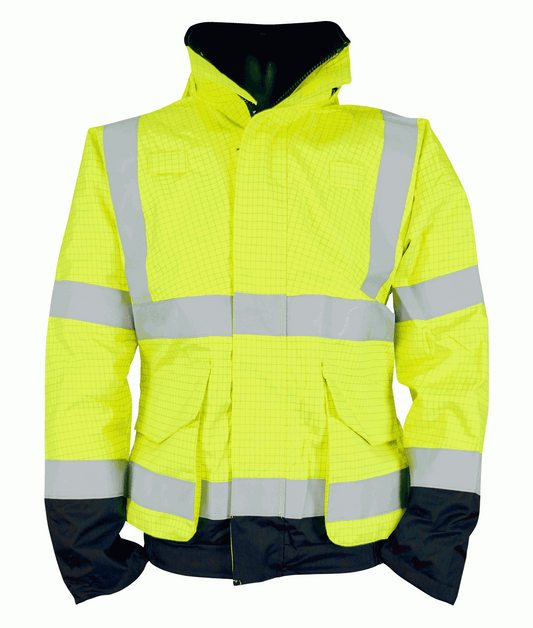 Spatter: Two Tone Bomber Jacket Yellow