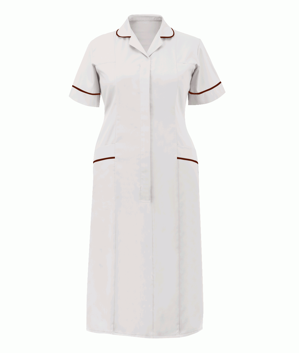 Classic Stepin Dress Ladies | White/Burgundy
