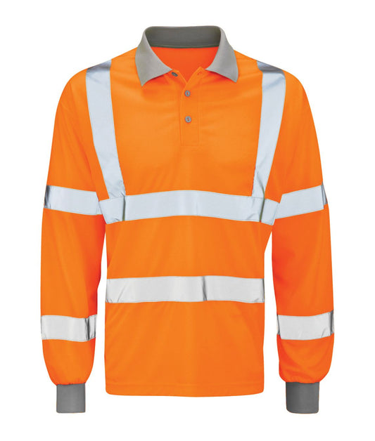 Andromeda Long Sleeve Polo Shirt | Orange - Eg Clothing UK

