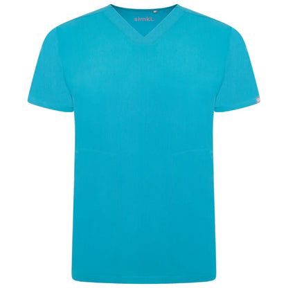 Behrens Oscar Mens Scrub Top cross-over v-neck two welt pockets four-way stretch moisture-wicking liquid-repellent fabric