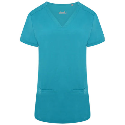 BEH-4955-TEL-Ari Two Pocket Scrub Top