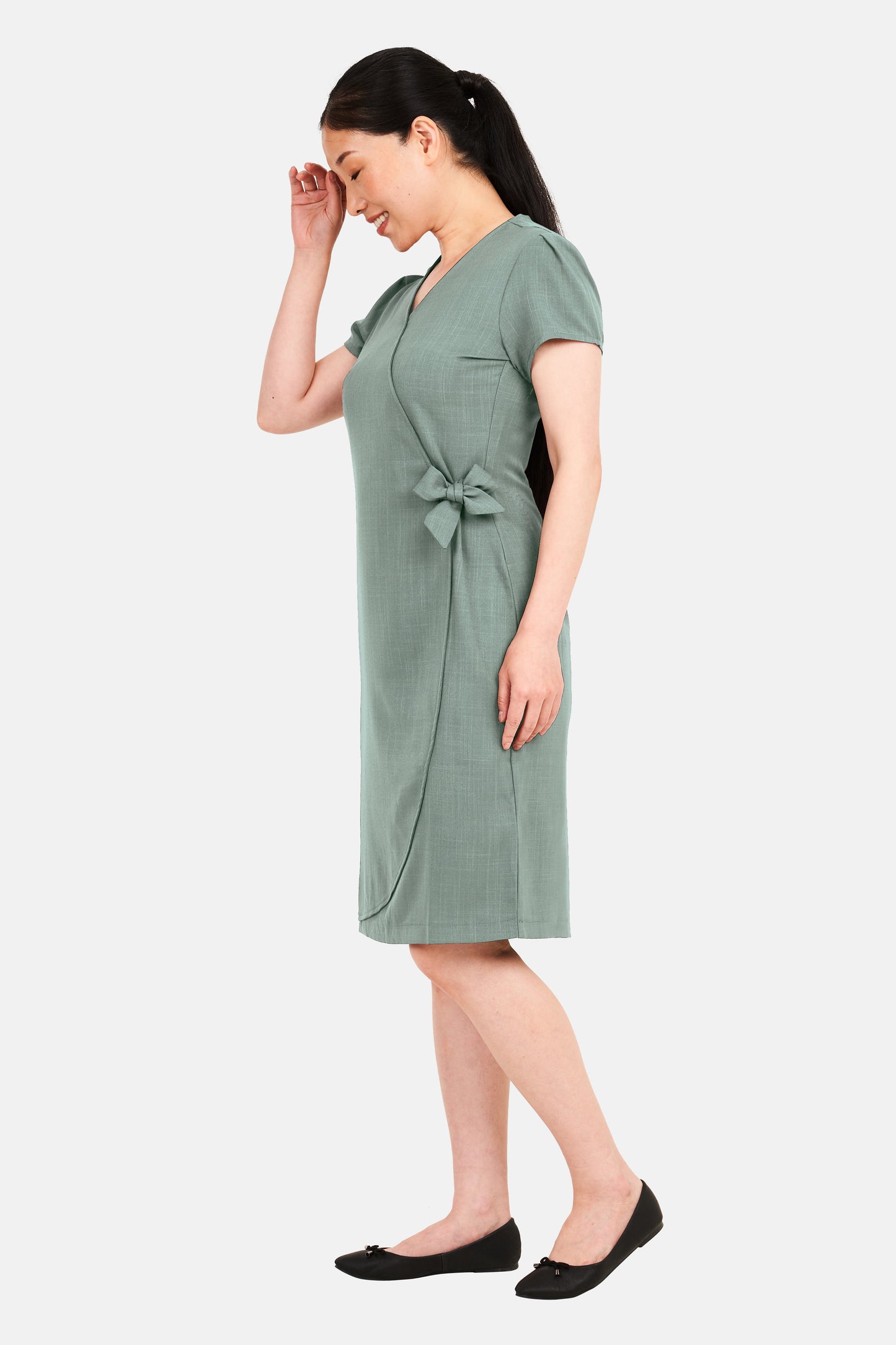 La Beeby Elena Faux Wrap Twill Dress
