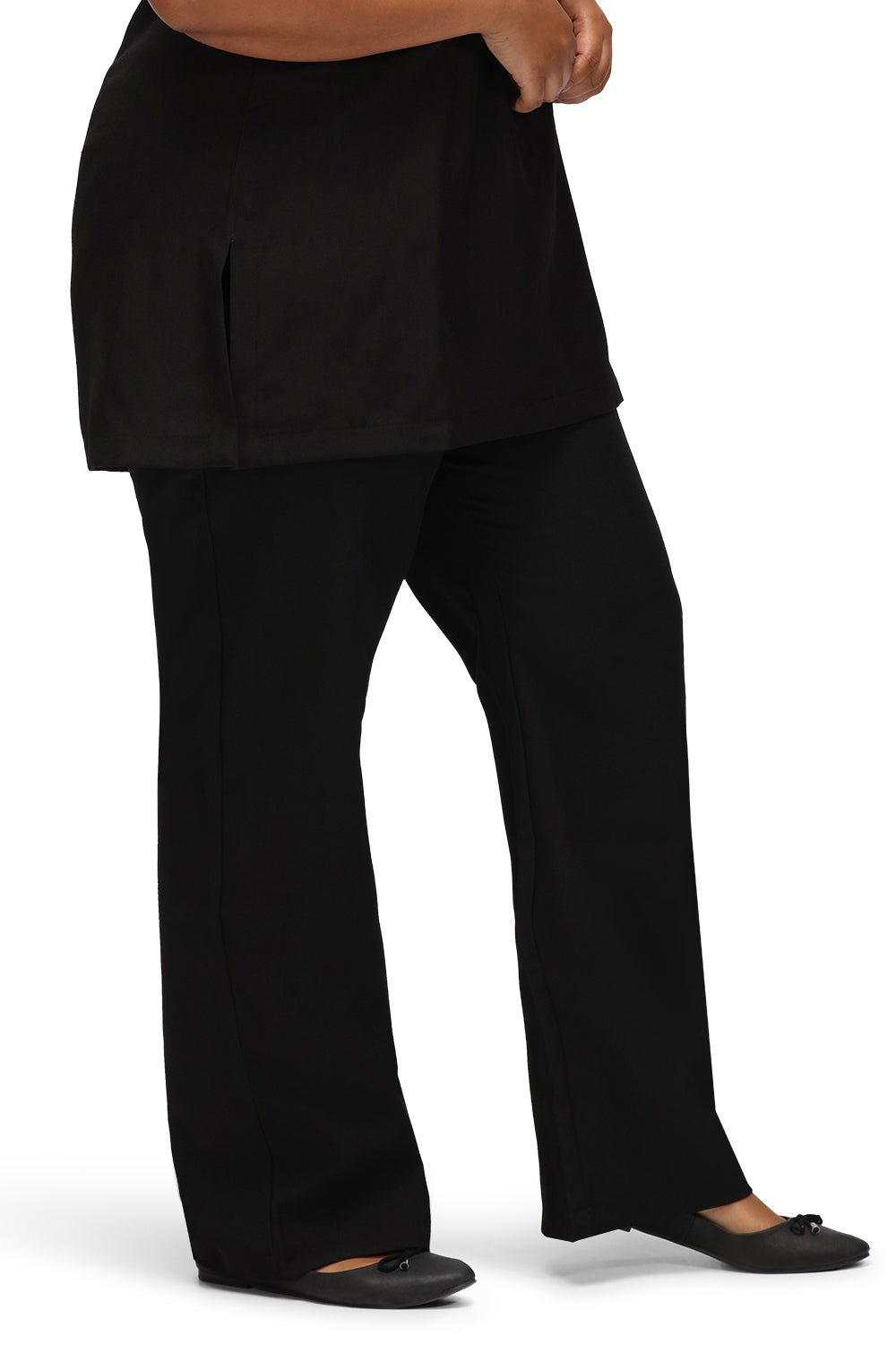 La Beeby Lili trousers straight leg high waist side zip 100% polyester soft twill