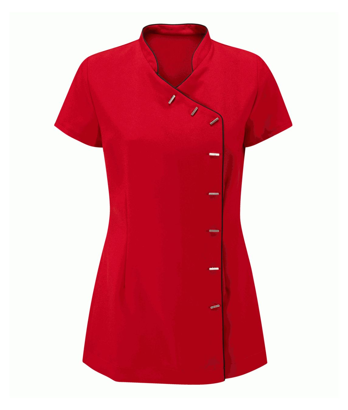 Beauty Tunic Contrast Trim | Red/Black Piping - Eg Clothing UK