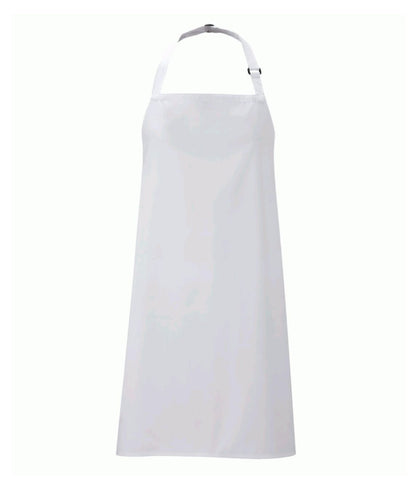 Bib Apron Unisex Solid Colours  | White - Eg Clothing UK