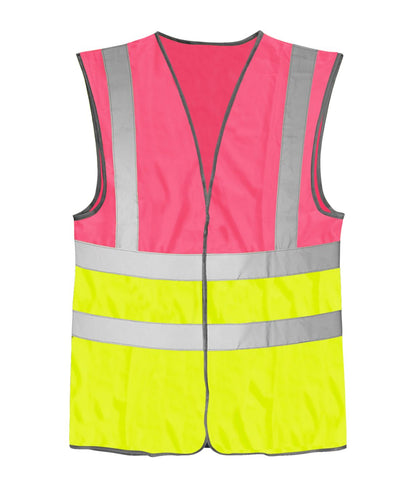 Brig Hi-vis Two Tone Waistcoat | Pink / Yellow - Eg Clothing UK