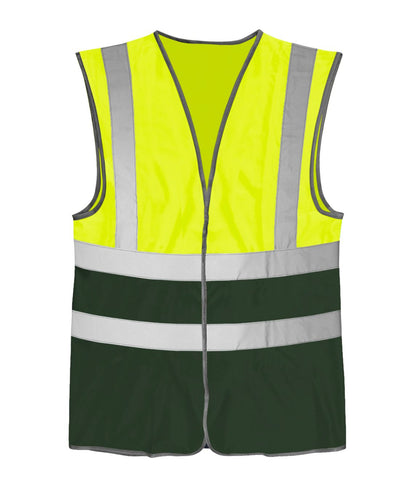 Brig Hi-vis Two Tone Waistcoat | Yellow / Green - Eg Clothing UK