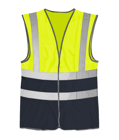 Brig Hi-vis Two Tone Waistcoat | Yellow / Navy - Eg Clothing UK
