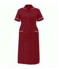 Classic Stepin Dress Ladies Multi-Color | Burgundy-White - Eg Clothing UK
