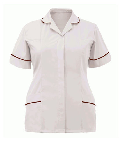 Classic Tunic Ladies Multi-Colour | White-Burgundy - Eg Clothing UK