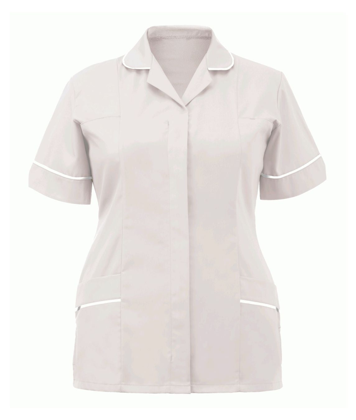 Classic Tunic Ladies with rounded revere collar contrast piping concealed front zip and two lined chest pockets