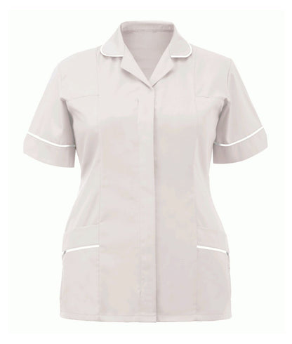 Classic Tunic Ladies with rounded revere collar contrast piping concealed front zip and two lined chest pockets