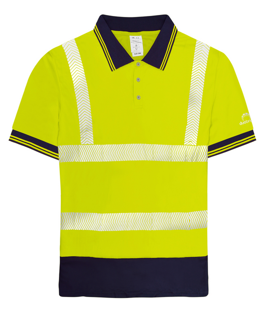Cruiser Hi-vis Two-tone Short Sleeve Polo Shirt | Yellow/ Navy - Eg Clothing UK