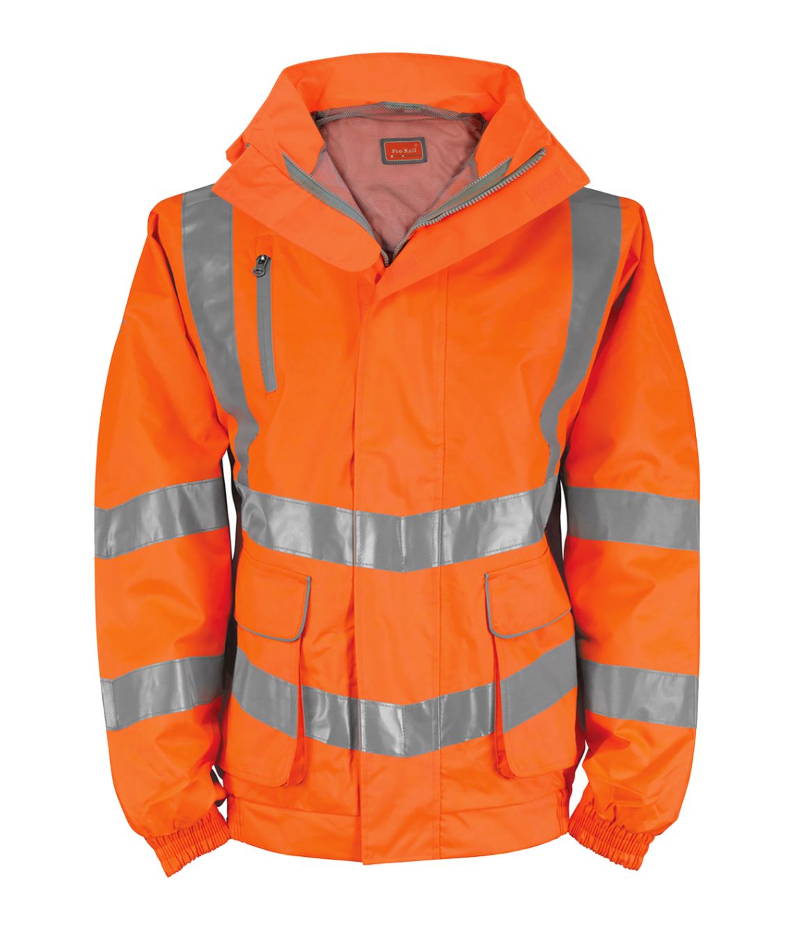 Cutlass 2 Breathable Bomber Jacket high-visibility with chevron reflective tape detachable wire peak hood waterproof zips