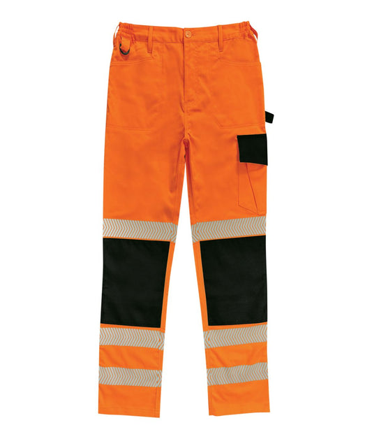 Dolomite Tall Leg - Hi-vis Two-tone Stretch Combat Trouser | Orange / Navy - Eg Clothing UK