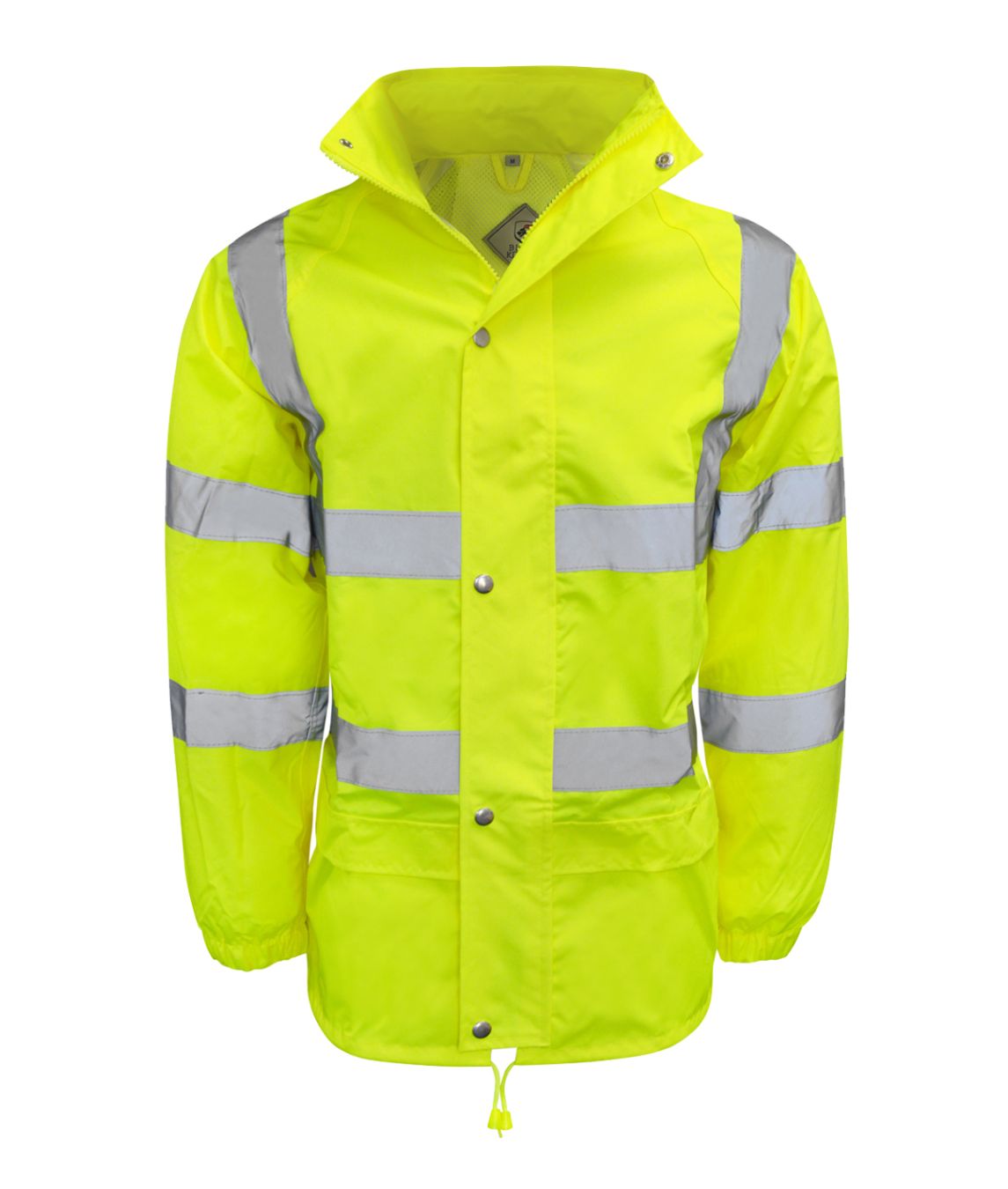 Falcon Lightweight Hi Vis Jacket high-visibility with reflective bands concealed hood two-way zip storm flap