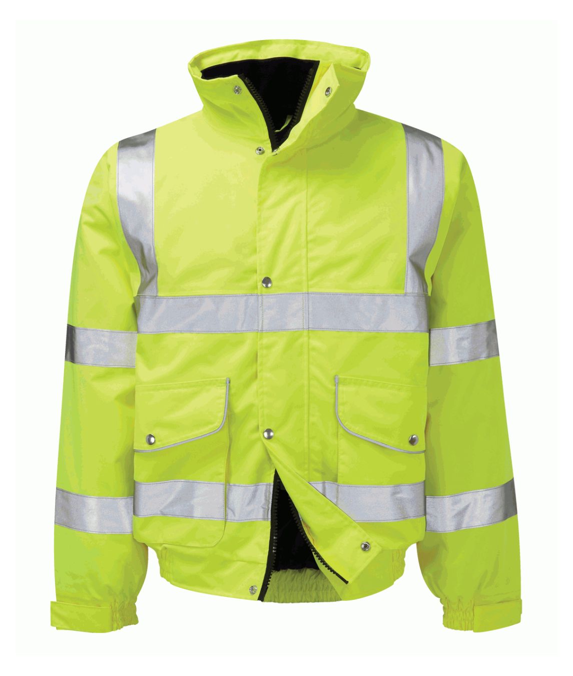 Gawain Executive Bomber Jacket high-visibility with sewn heat-sealed reflective tape quilted lining 300D waterproof fabric