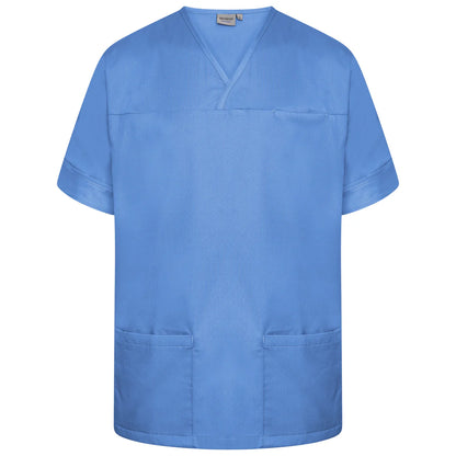 Hospital Blue Plain Smart Scrub Top-NSTP