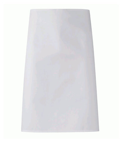 Knee Apron Unisex Plain Knee Length | White - Eg Clothing UK