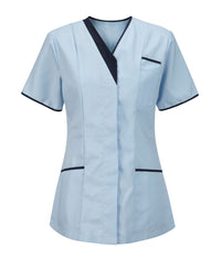 Ladies V-neck Tunic | Sky-Navy - Eg Clothing UK
