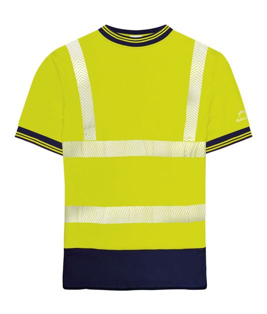 Laser Hi-vis Two-tone Short Sleeve T-Shirt | Yellow / Navy - Eg Clothing UK