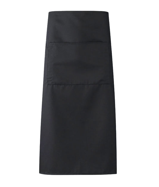 Long Apron Unisex With Open Pocket | Black - Eg Clothing UK