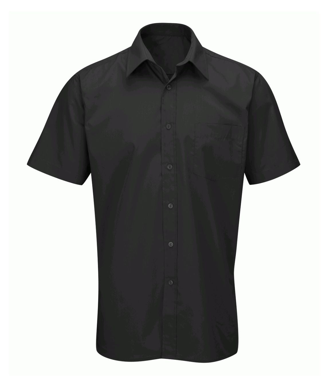 Men's Deluxe Short Sleeve Shirt cotton blend tailored fit classic collar chest pocket button front back yoke tucks
