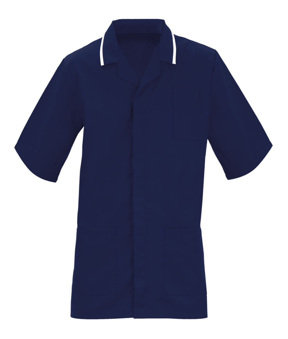 Men's Healthcare Tunic|Multi Color | White/Navy - Eg Clothing UK