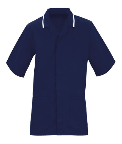 Men's Healthcare Tunic|Multi Color | White/Navy - Eg Clothing UK