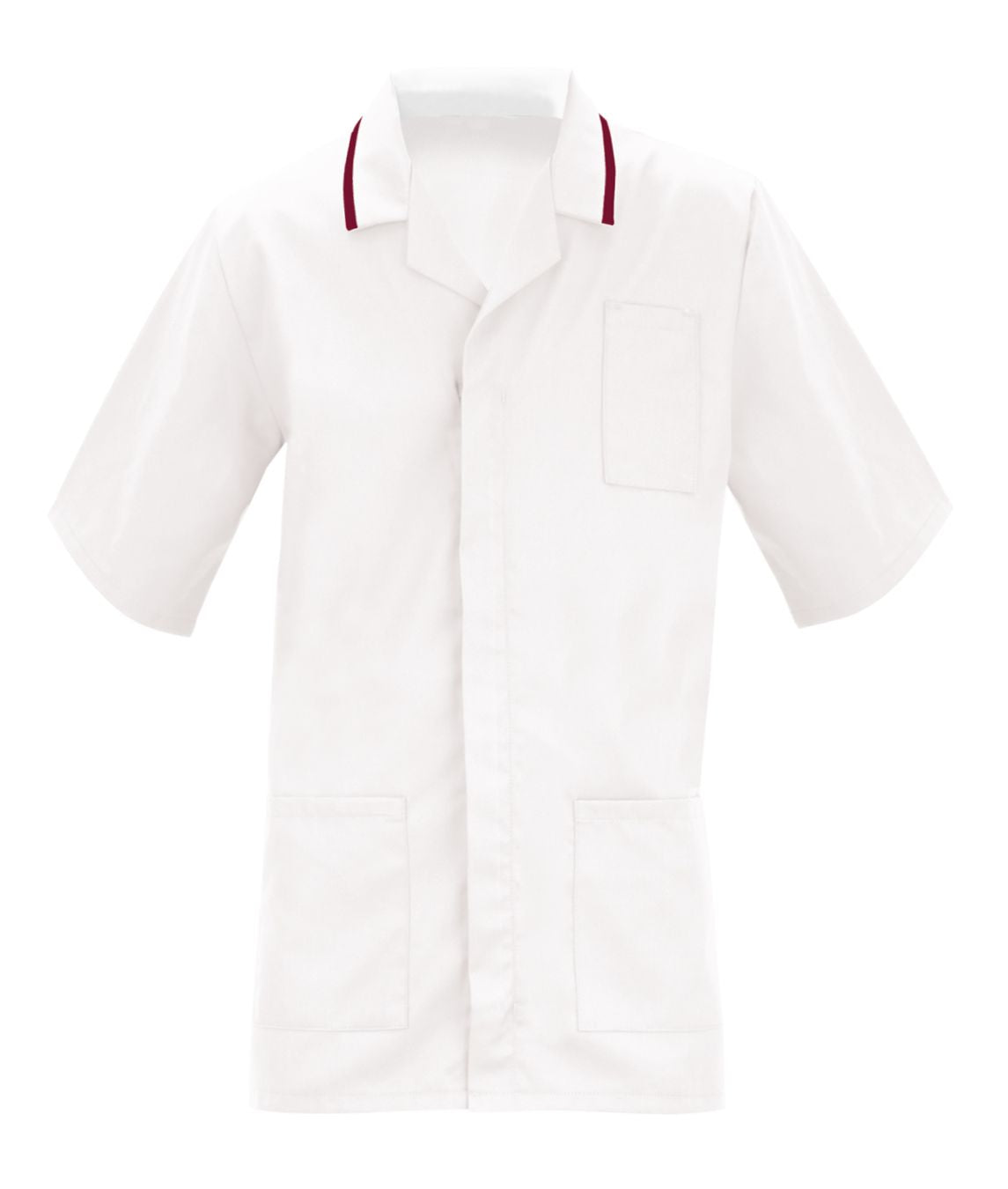 Men's Healthcare Tunic|Multi Color | White/Burgundy - Eg Clothing UK
