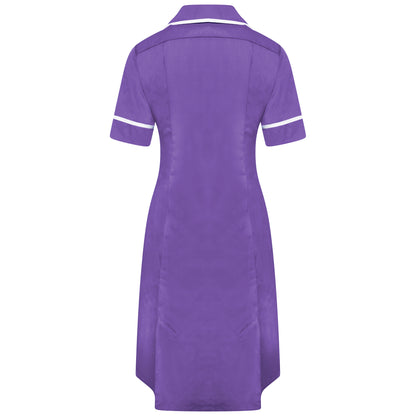Behrens ladies healthcare dress round collar princess seams two breast pockets waterproof lining action back