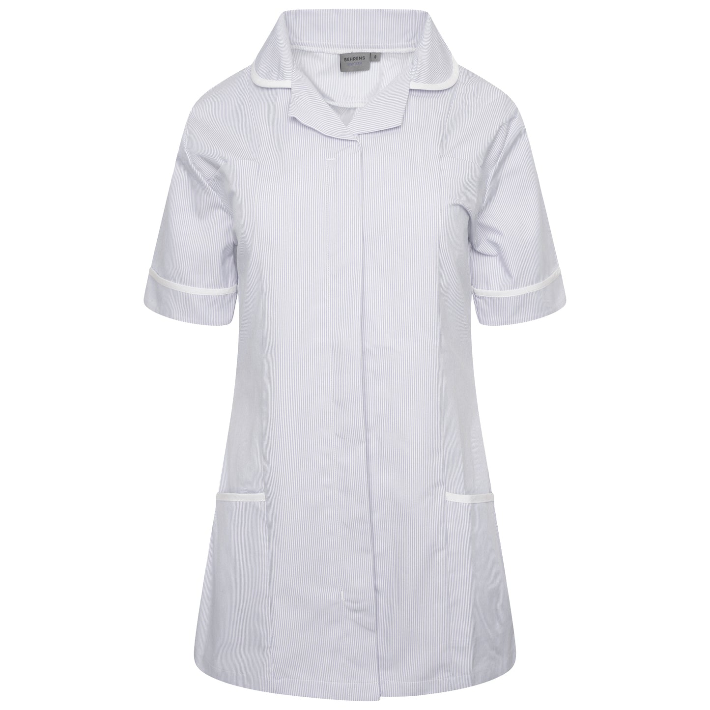 Behrens ladies tunic round collar 195gsm poly-cotton concealed zip breast pockets waterproof lining hip pockets key loop