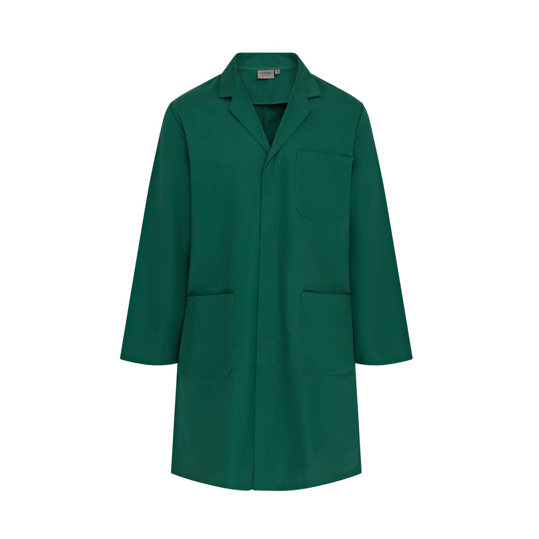 Behrens Unisex Work Coat 195gsm polycotton with concealed press studs back vent and three pockets