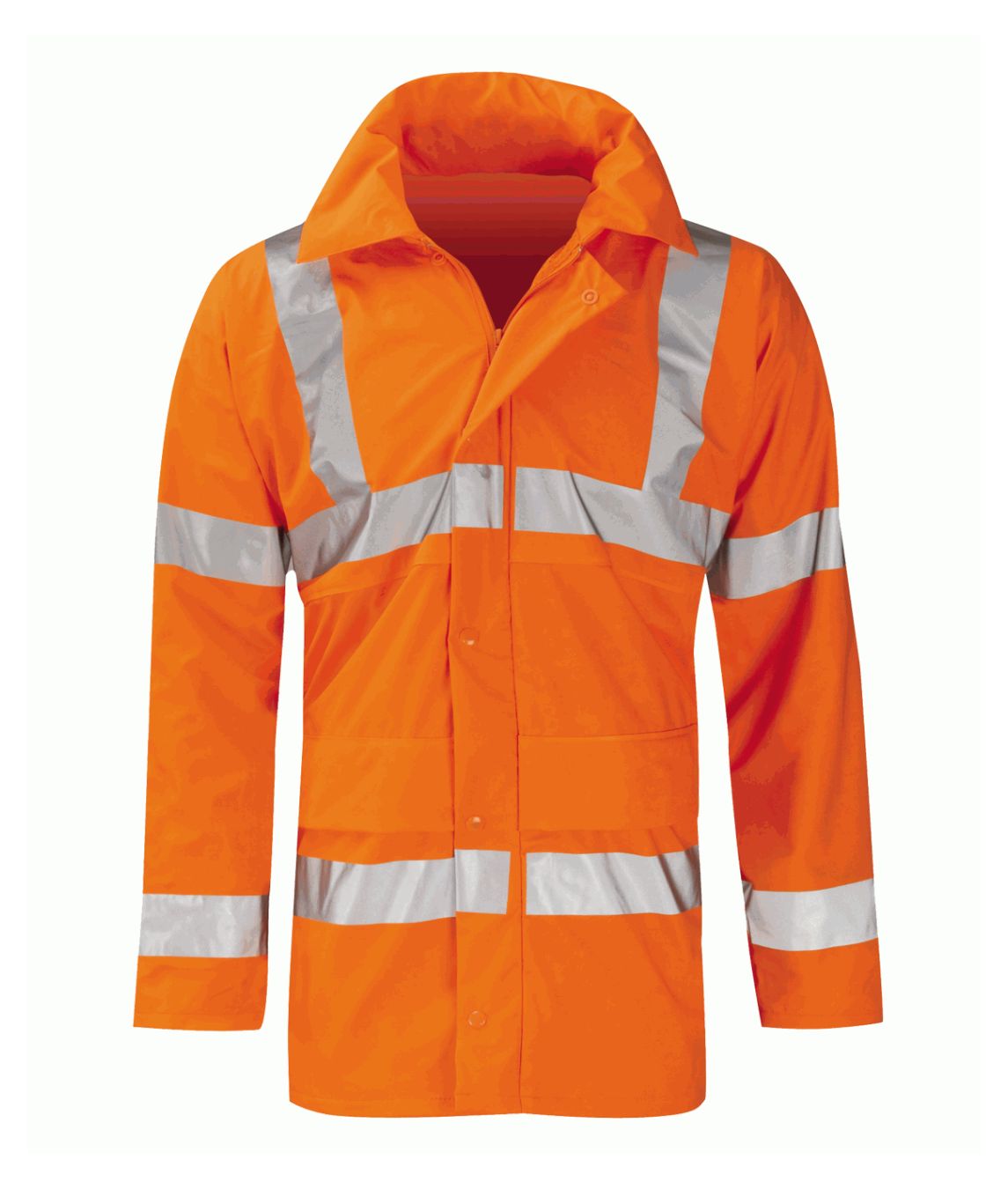 Nickel Unpadded Jacket high-visibility orange full reflective tape sealed seams concealed hood 2-way zip anti-wicking cuffs