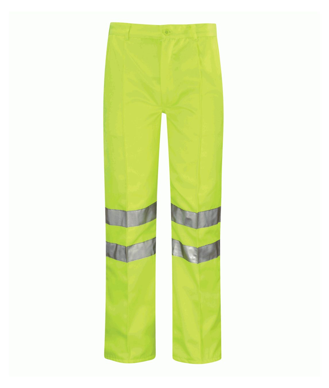Omega Hi Vis Work Trouser yellow 80% polyester 20% cotton 275GSM reflective tape EN ISO 20471 Class 1 regular leg 3 pockets