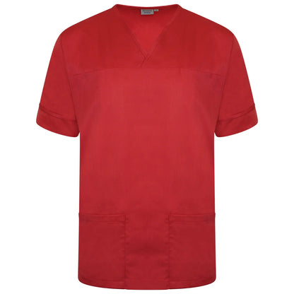 Red Plain Smart Scrub Top